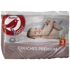 Pañales talla 3, para niños de 4 a 9 kilogramos ALCAMPO BABY Premium 47 uds.