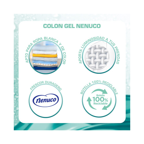 COLON Detergente perfumado gel Nenuco, COLÓN 34 lav. 1,7 l.