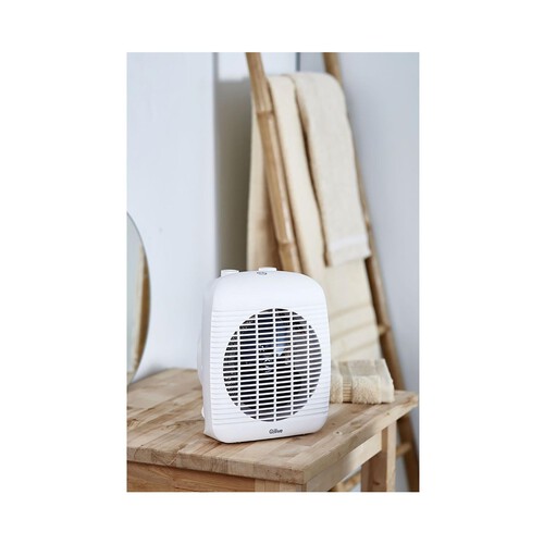 Calefactor QILIVE Q.6112, potencia max: 2000W, termostato regulable, apto para baño.