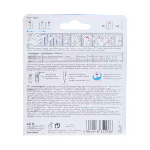 Clavo adhesivo ajustable para azulejos, TESA.