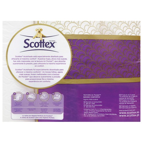 SCOTTEX Acolchado Papel higiénico máximo confort 32 rollos.