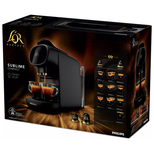 Cafetera de cápsulas PHILIPS L´OR Barista Sublime LM9012/60 negro, 19 bar, 1 ó 2 tazas.