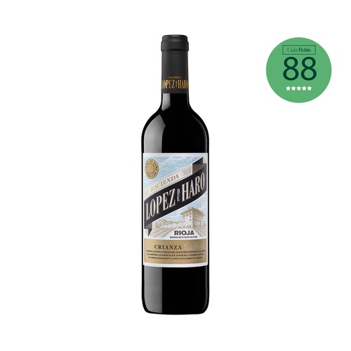 Vino tinto crianza con denominación de origen calificada Rioja LOPEZ DE HARO botella de 75 cl.