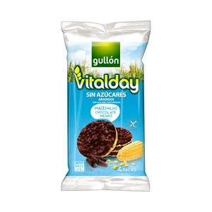 GULLÓN VITALDAY Tortitas de maíz con chocolate, sin azúcares añadidos 100 g.