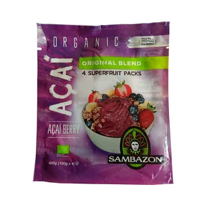 SAMBAZON Organic Bayas de Acai + 4 superfrutas congeladas 4 x 100 g.