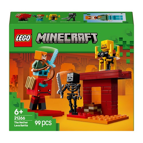 LEGO Minecraft La Batalla de Lava del Inframundo 21266, 99 piezas, +6 años.