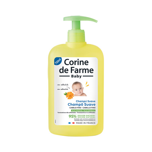 CORINE DE FARME Champú suave para bebes con cabello fino, especial pieles sensibles CORINE DE FARME Baby 750 ml.