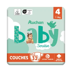 PRODUCTO ALCAMPO Baby sensitive Pañales talla 4 (7-18 kg) 32 uds.