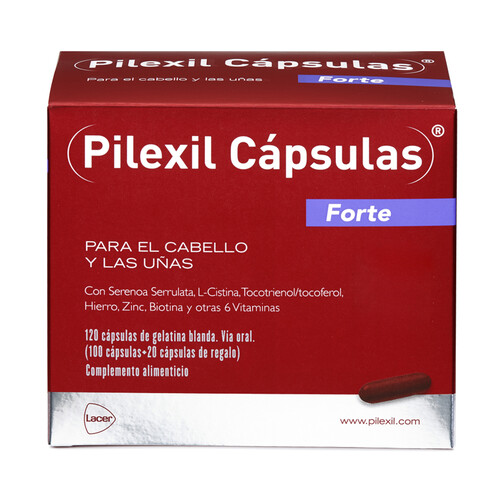 Complemento alimenticio para hombre o mujer, que contribuye a fortalecer el cabello y las uñas PILEXIL Forte 100 uds.