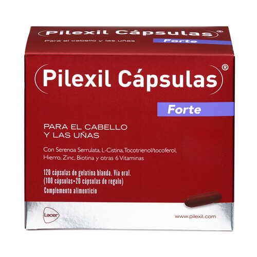 PILEXIL Complemento alimenticio para hombre o mujer, que contribuye a fortalecer el cabello y las uñas PILEXIL Forte 100 uds.