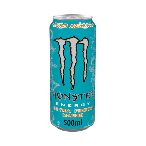 MONSTER Ultra fiesta Bebida energética con sabor a mango y zero azúcar 50 cl.