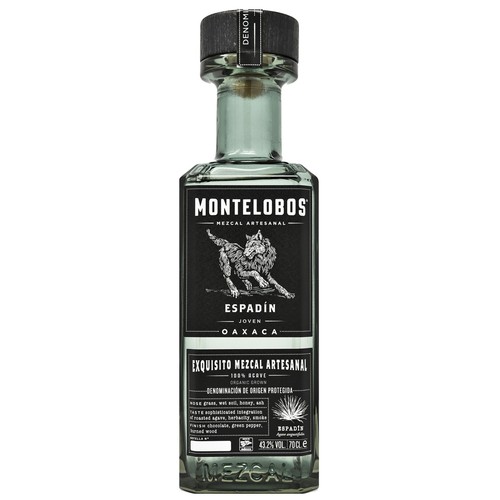 MONTELOBOS Espadiín Mezcal artesanal de agave 100% orgánico con D.O.P. botella 70 cl.