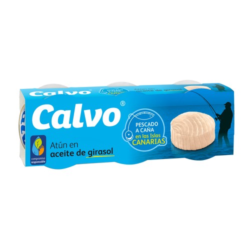 CALVO Atún en aceite de girasol 3 uds. x 80 g.