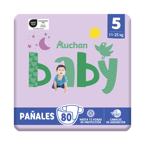 PRODUCTO ALCAMPO Baby Pañales talla 5 (11-25 kg) 80 uds.