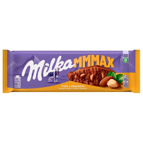 MILKA Chocolate con leche, trufa y almendras 300 g.