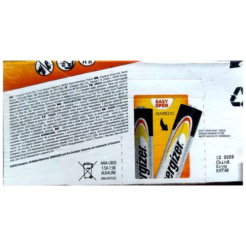 Pack de 8 pilas alcalinas AAA, LR03, 1,5V, ENERGIZER Power.