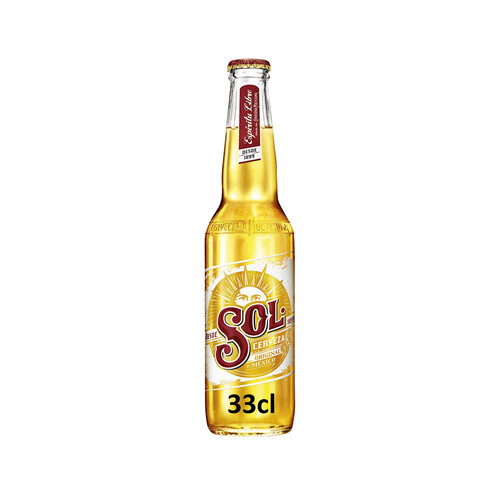 SOL Cerveza rubia Mexicana botella 33 cl.