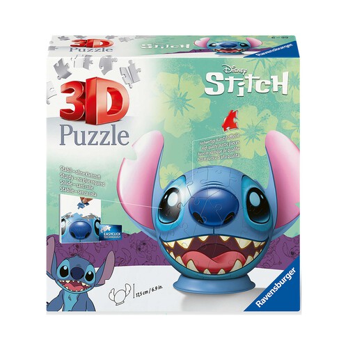Ravensburger - 3D Puzzle Stitch con orejas, Puzzle Ball, 72 Piezas, 6+ Años