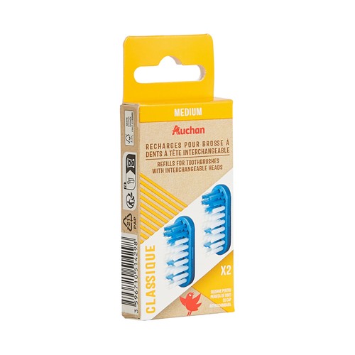 PRODUCTO ALCAMPO Classique Recambios para cepillo de dientes con cabezal con filamentos de dureza media 2 uds.
