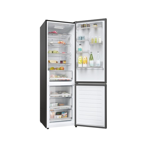 Frigorífico combi 185cm HAIER HDPR3618DNPD DARK INOX, NO FROST, clasificación energética: D, H: 185cm, A: 59,5cm, F: 66,7cm, capacidad total: 355L.
