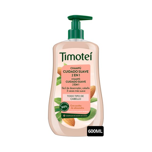 TIMOTEI Cuidado suave Champú 2 en 1 para todo tipo de cabellos 600 ml.