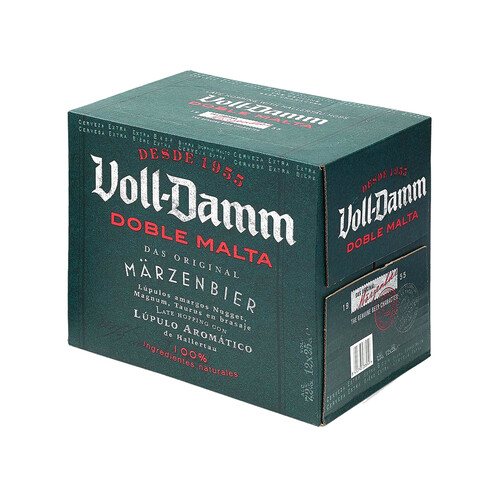 VOLL-DAMM Cerveza doble malta pack de 12 botellines de 25 cl.