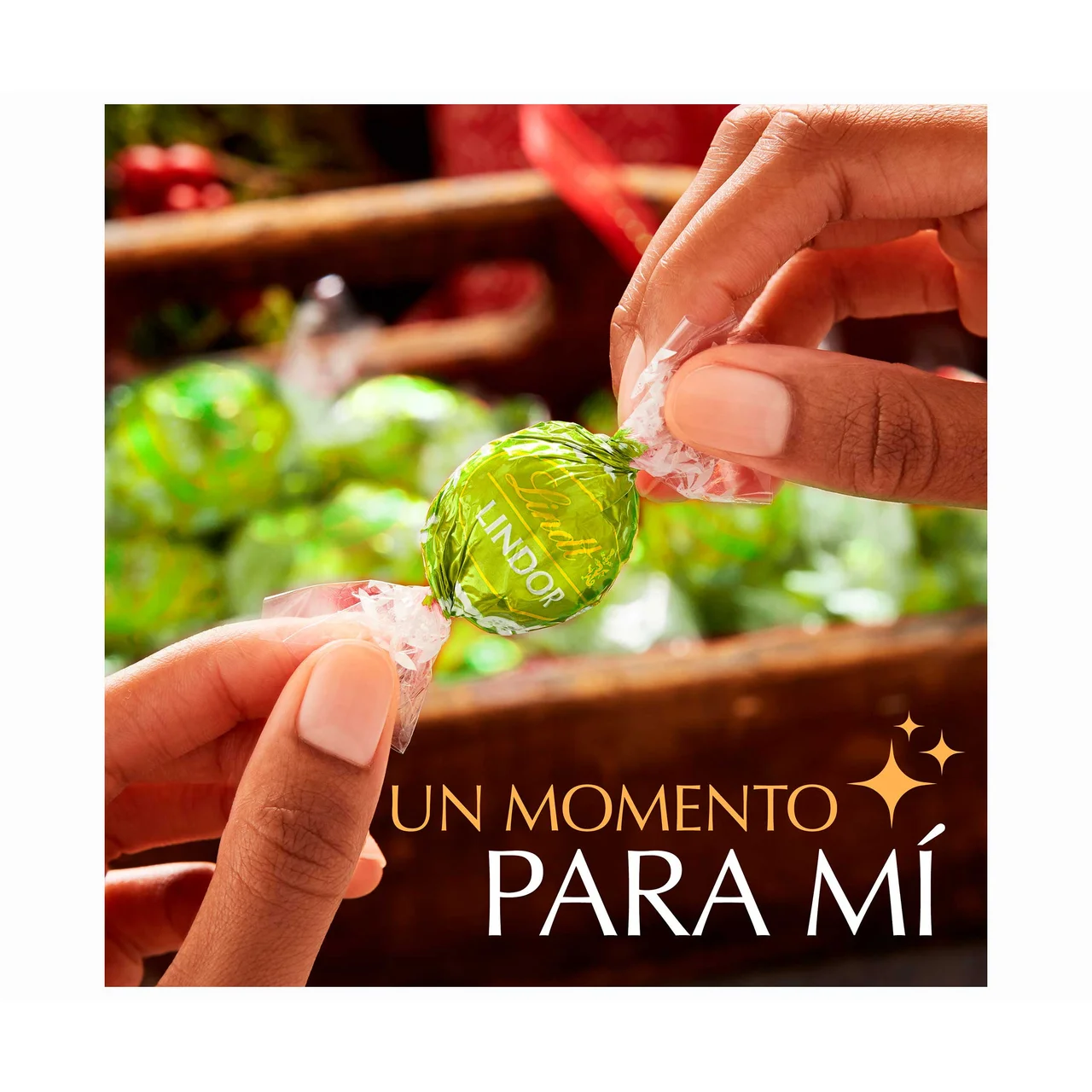 Bombones lindor pistacho 200 g.