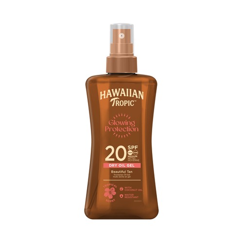 HAWAIIAN TROPIC Glowing protection Aceite seco protector solar, con coco y guava y FPs 20 (medio) 200 ml.