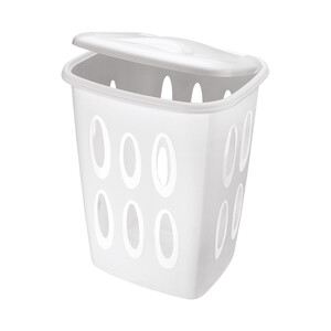 Imagen de Cesto pongotodo de plástico, color blanco,40 litros, ESSENTIAL.