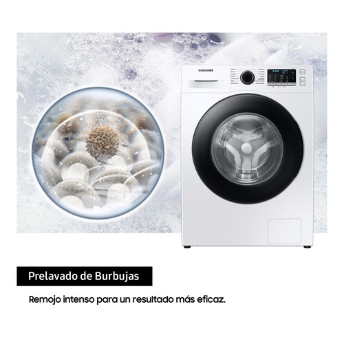 Lavadora SAMSUNG WW90TA046AE/EC, capacidad de carga: 9KG, clasificación energética: A, 1400RPM, H: 85cm, A: 55cm, F: 60cm.