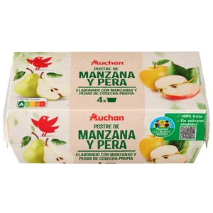 ALCAMPO CULTIVAMOS LO BUENO Compota de manzana y pera  pack 4 uds. x 100 g.