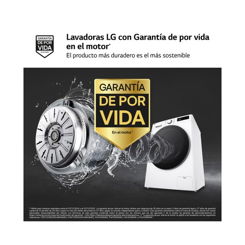 Lavadora secadora LG F2DR5S09A1W, capacidad lavado/secado: 9KG/5KG, clasificación energética: E, 1200RPM, H: 85cm,A: 60cm,F: 47,5cm.