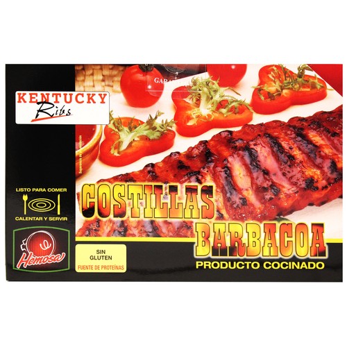 HEMOSA Costillas de cerdo con salsa barbacoa HEMOSA 500 g.