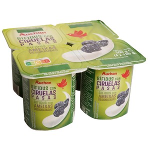 Imagen de AUCHAN Bífidus con ciruelas pasas 4 x 125 g. Producto Alcampo
