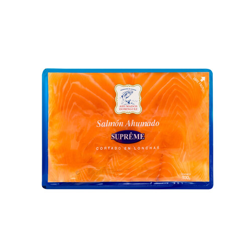Salmón ahumado suprême cortado en lonchas Supréme AHUMADOS DOMÍNGUEZ 100 g.