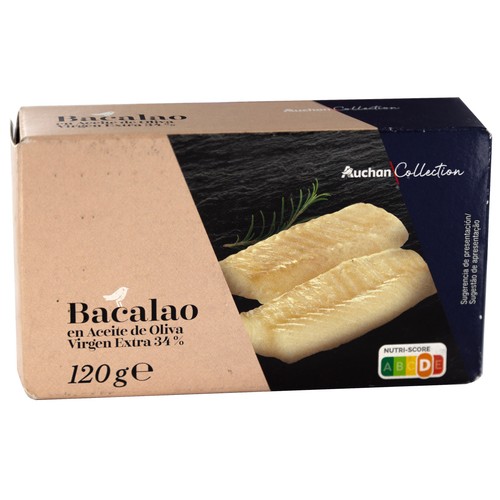 PRODUCTO ALCAMPO COLLECTION Bacalao aceite oliva virgen extra 78 g.
