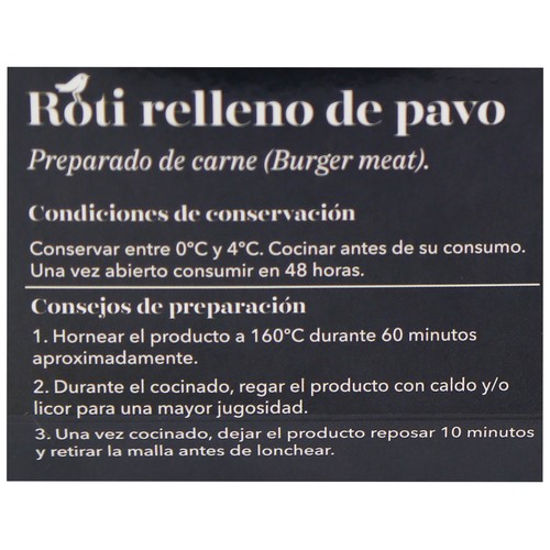 AUCHAN COLLECTION Roti de pavo relleno con espárragos trigueros, boletus y piñones 800 g.