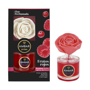 Imagen de AMBAR Ambientador con forma de flor perfumada, con fragancia a frutos rojos 75 ml.