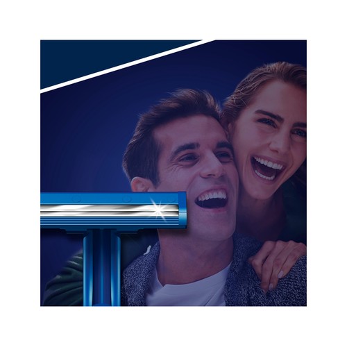 GILLETTE Cuchilla de afeitar desechable, con cabezal fijo de doble hoja GILLETTE Blue II 20 uds