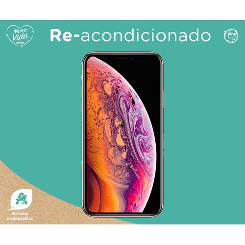 Apple iPHONE XS oro (REACONDICIONADO), 256GB, Chip A12 Bionic, Super Retina HD, 12Mpx, iOS 12.