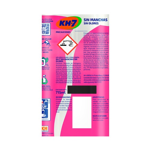 KH-7 Oxy effect Quitamanchas sin lejia, con acción neutralizadora de olores 715 ml