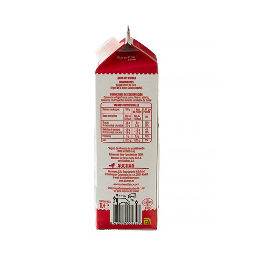 ALCAMPO CULTIVAMOS LO BUENO Leche de vaca entera, de origen española 1 l.
