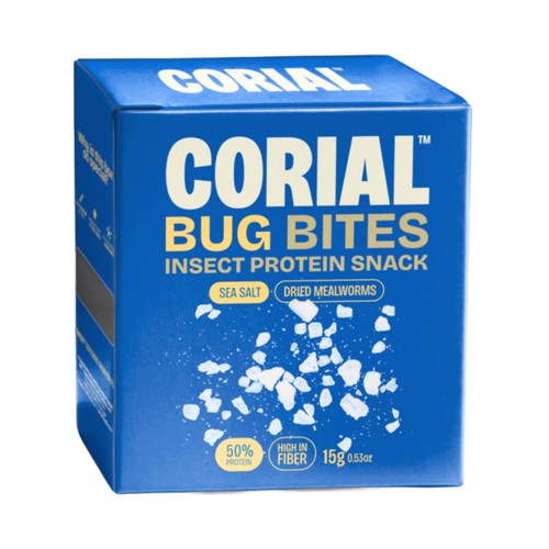 CORIAL Larvas de gusano de la harina secas con sal marina 15 g.