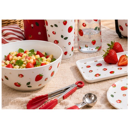 Bol ensalada polipropileno decorado fresa. P&P