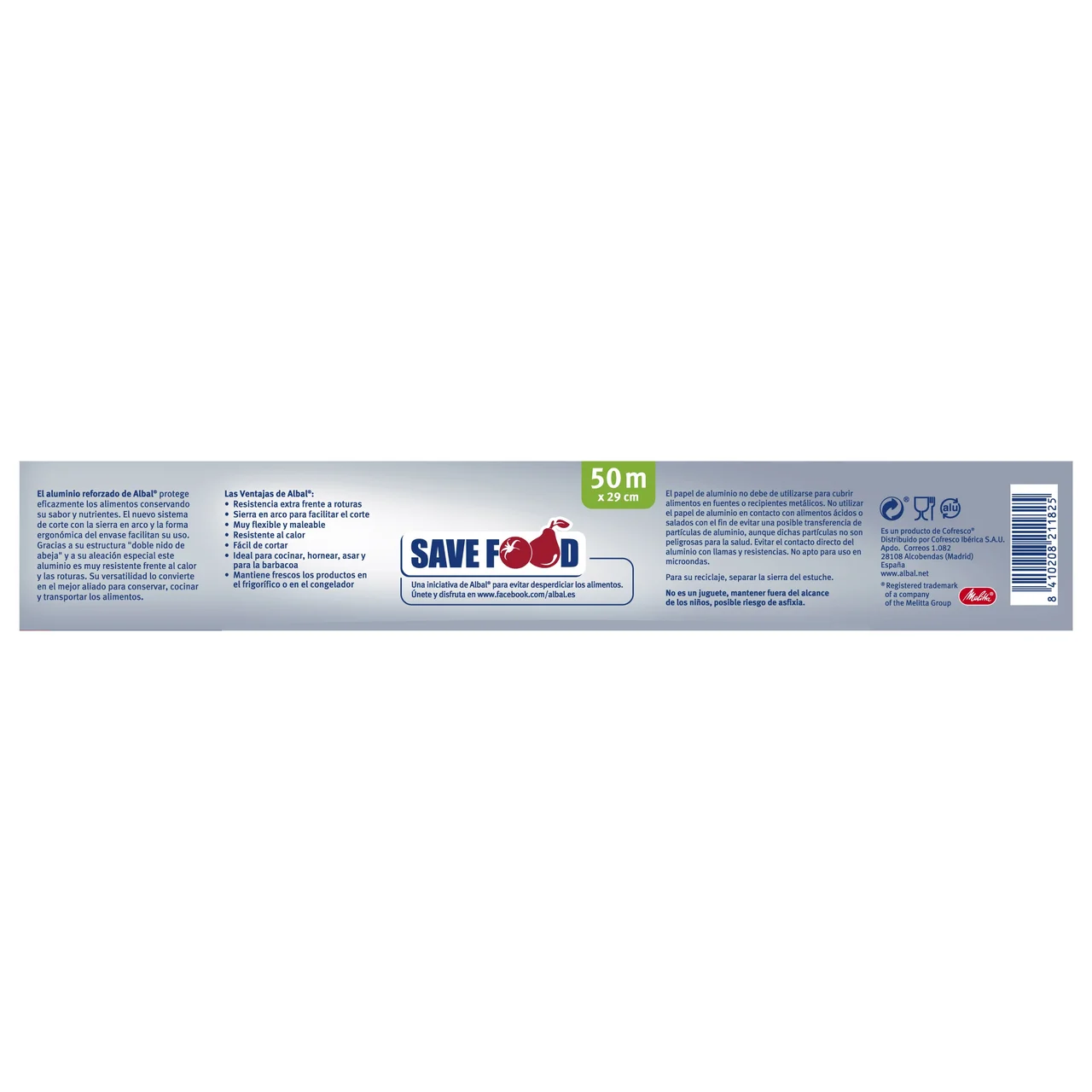 ALBAL Papel de aluminio ALBAL 50 metros 1 ud.