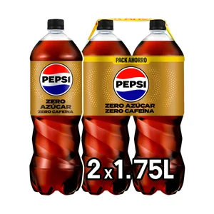 PEPSI Refresco de cola Zero azúcar, Zero cafeína pack 2 uds. x 1,75 l.