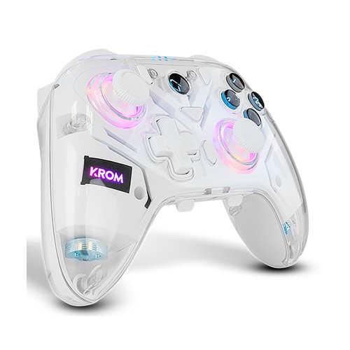Gamepad gaming KROM Krystal, bluetooth 5.0, iluminación RGB.