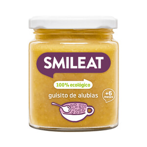 SMILEAT Tarrito de guisito de alubias, ecológico para bebés a partir de 6 meses 230 g.