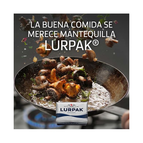 LURPAK Pastilla de mantequilla con sal, elaborada con leche de Dinamarca 200 g.