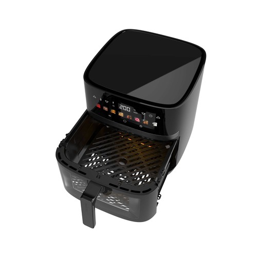 Freidora de aire CECOTEC Duoheat 8000, capacidad 8L, 2200 W, pantalla táctil, 8 programas, color negro.